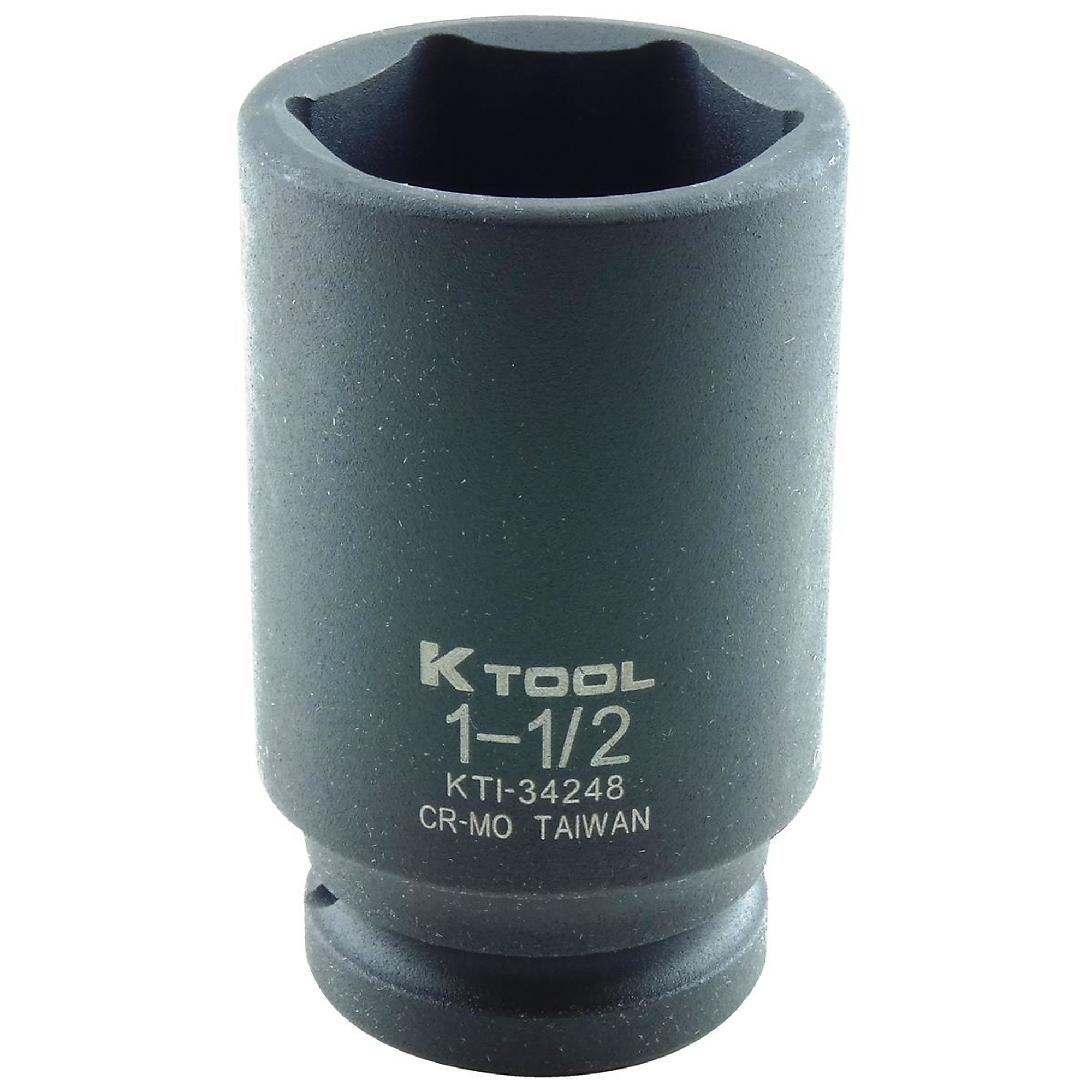 K Tool International 1 1/2in. 6-Point Deep Impact Socket — 3/4in. Drive, Chrome-Moly Steel, Model# KTI34248